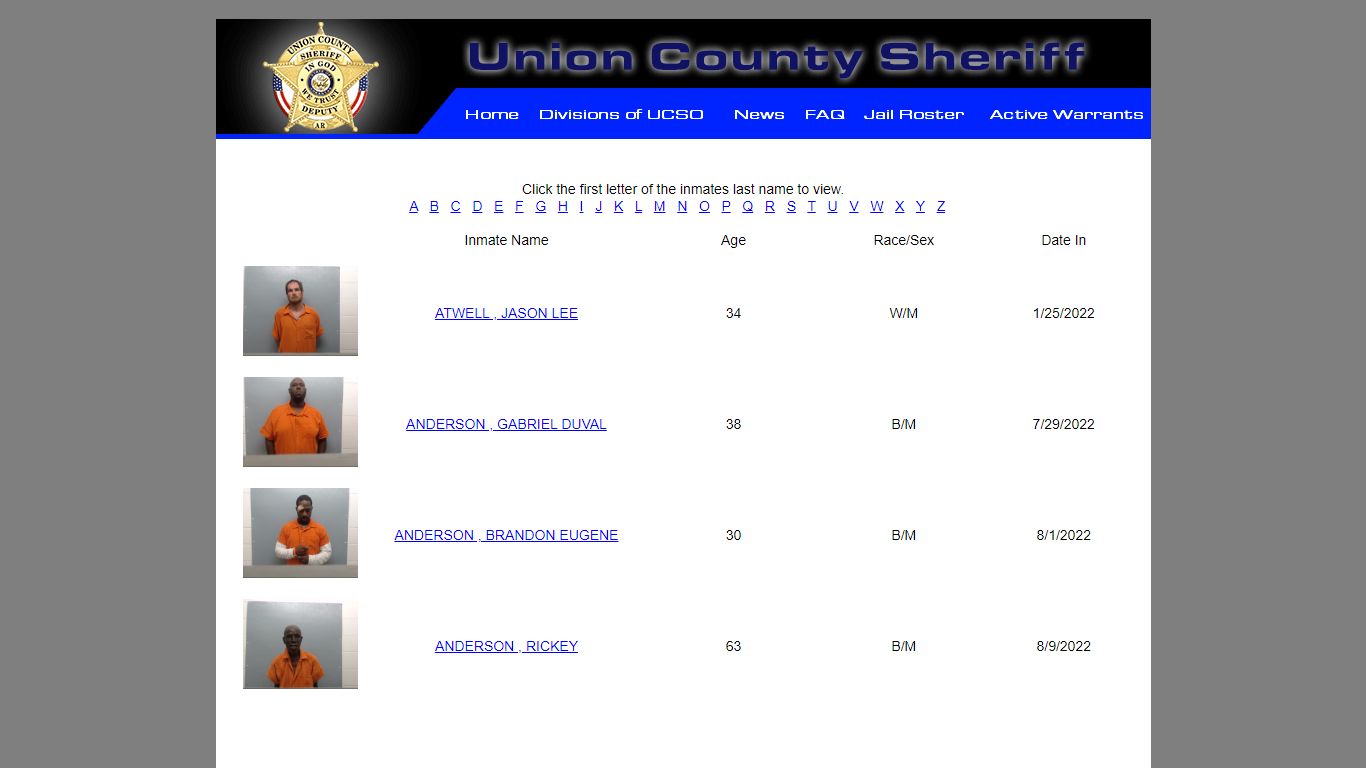 Jail Roster | UCSO