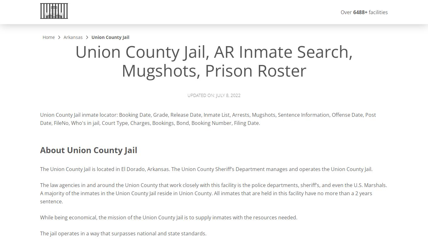 Union County Jail, AR Inmate Search, Mugshots, Prison Roster
