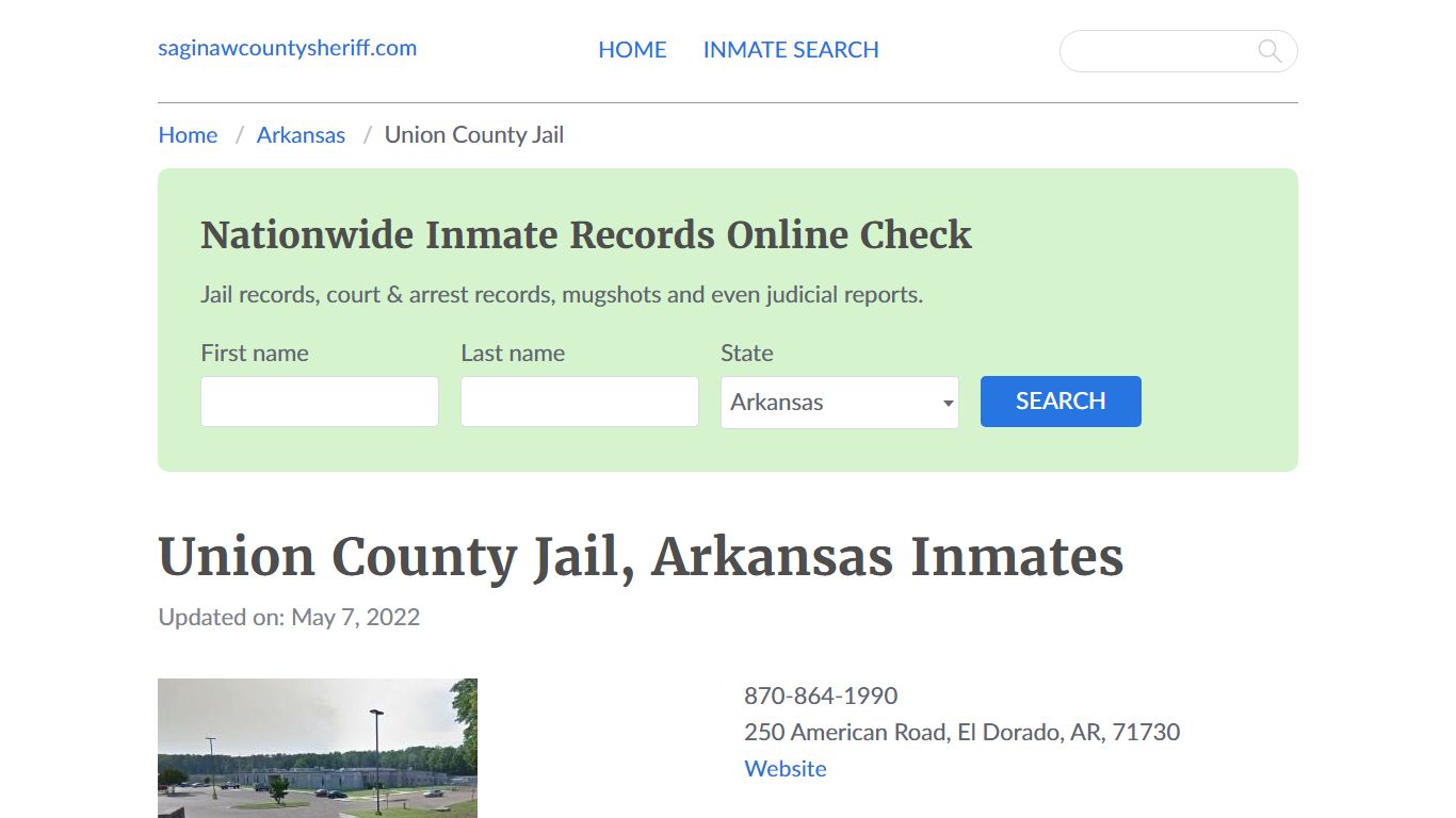 Union County Jail, Arkansas Jail Roster